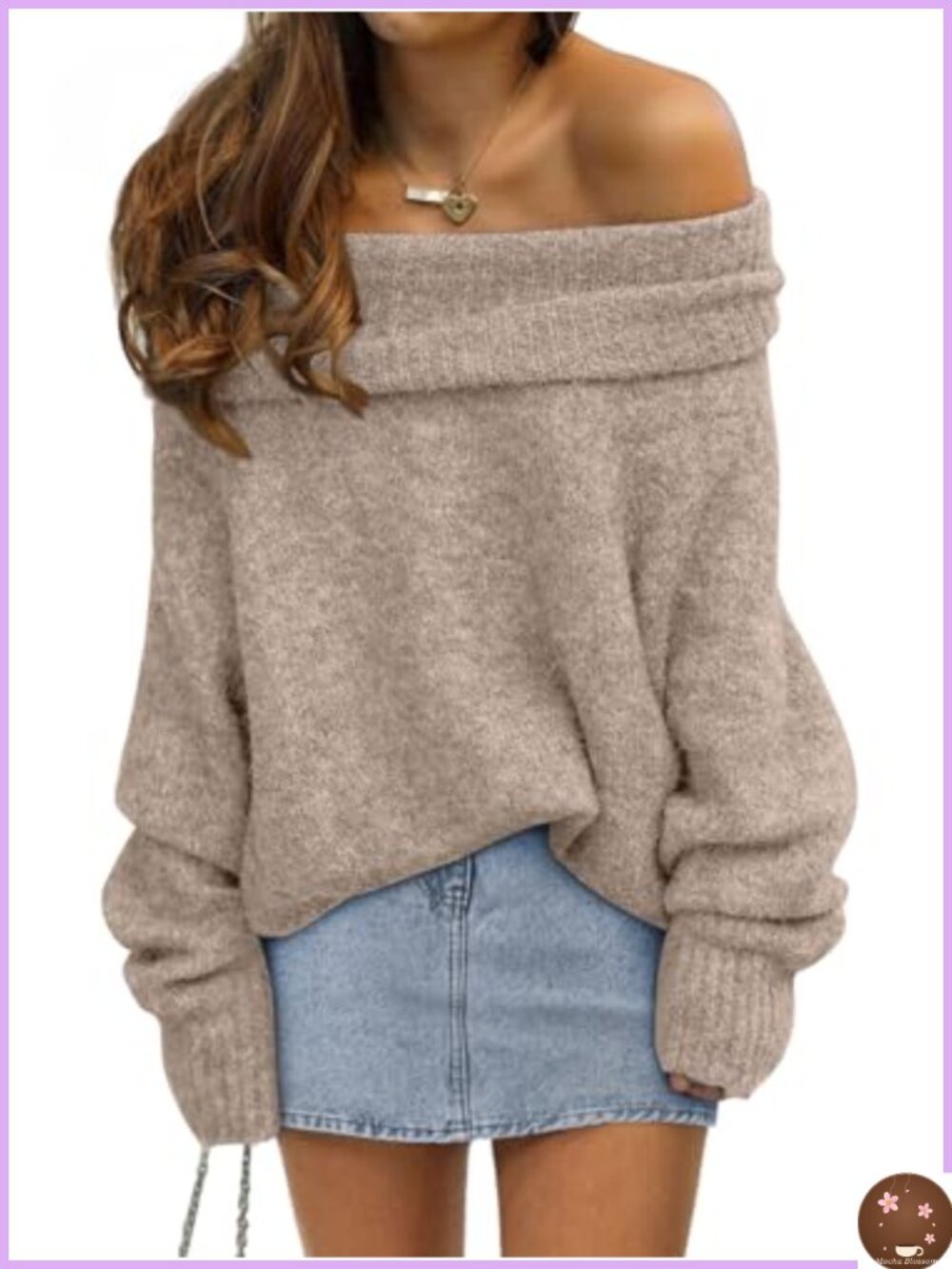Oversized Off Shoulder Sweater - Loose Fit Batwing Sleeve Pullover